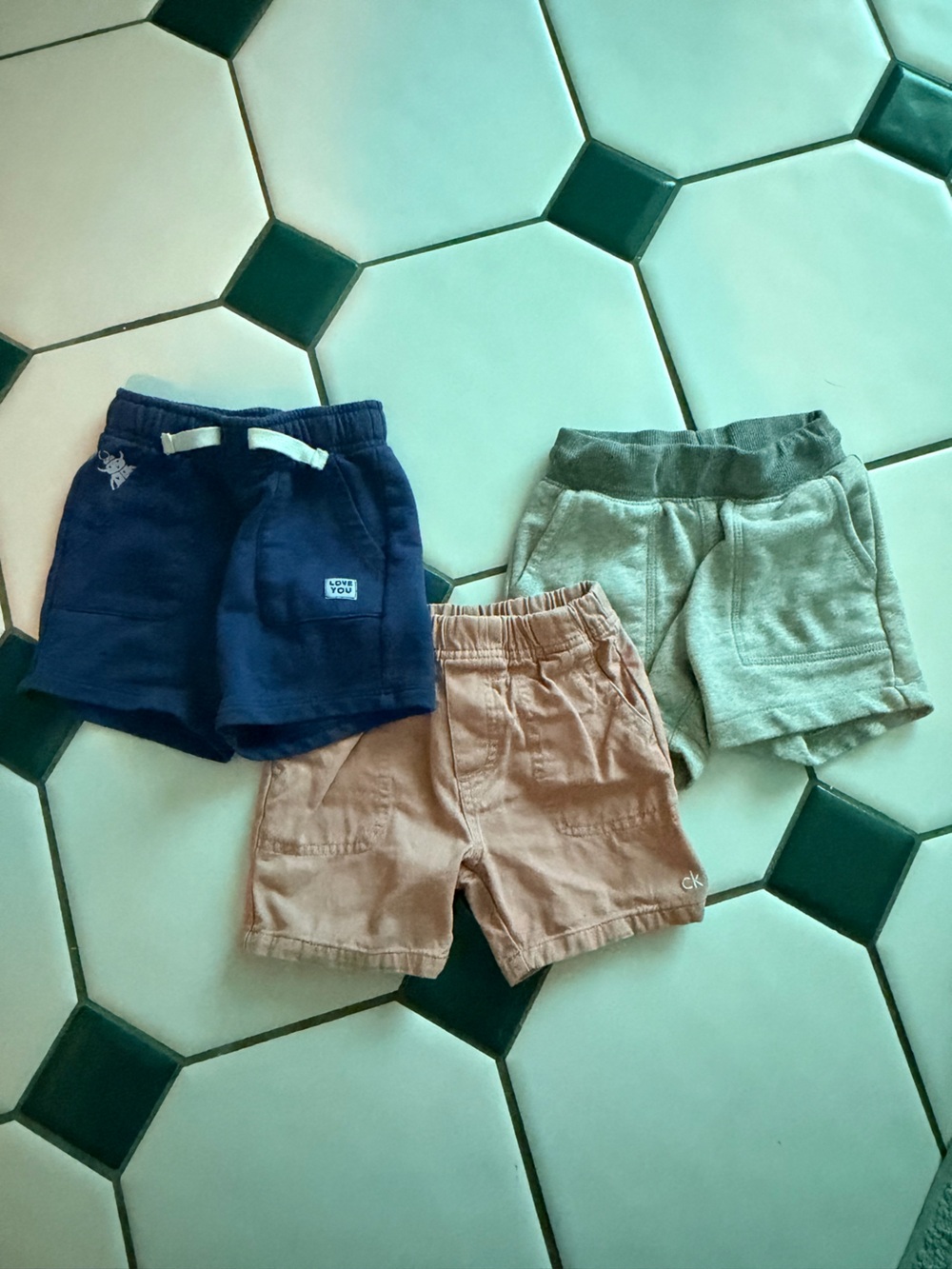 Toddler Boys 18-24 Months Bottoms 3-Pack – Blue, Salmon, Gray Shorts